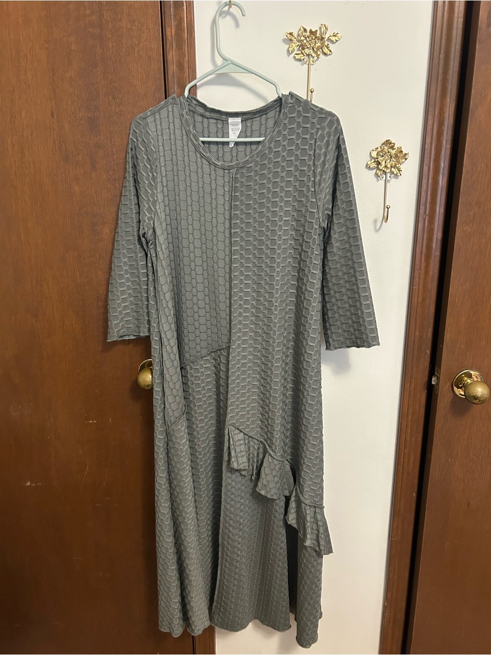 Sage Green honeycomb dress